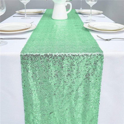 12x72 Inch Sequin Table Runner Glitter Table Runner for Party, Wedding, Bridal Baby Shower, Event Decorations - Lasercutwraps Shop
