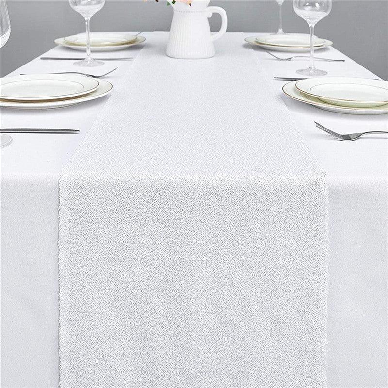 12x72 Inch Sequin Table Runner Glitter Table Runner for Party, Wedding, Bridal Baby Shower, Event Decorations - Lasercutwraps Shop