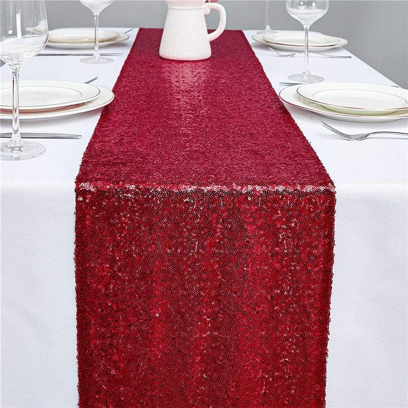 12x72 Inch Sequin Table Runner Glitter Table Runner for Party, Wedding, Bridal Baby Shower, Event Decorations - Lasercutwraps Shop