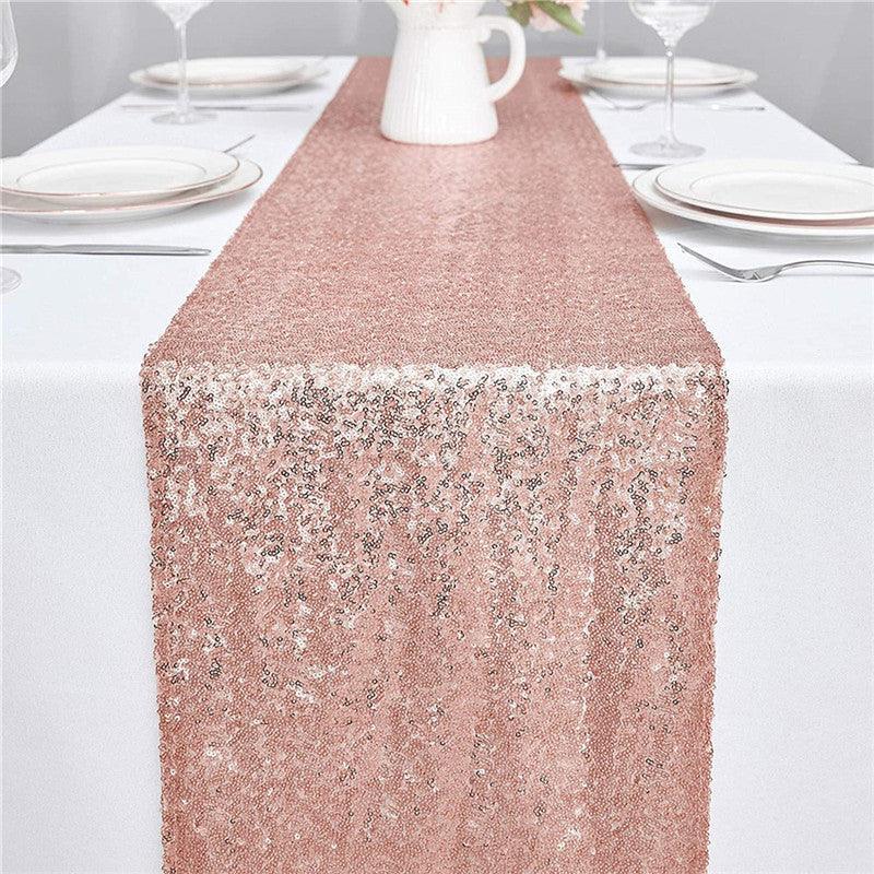 12x72 Inch Sequin Table Runner Glitter Table Runner for Party, Wedding, Bridal Baby Shower, Event Decorations - Lasercutwraps Shop