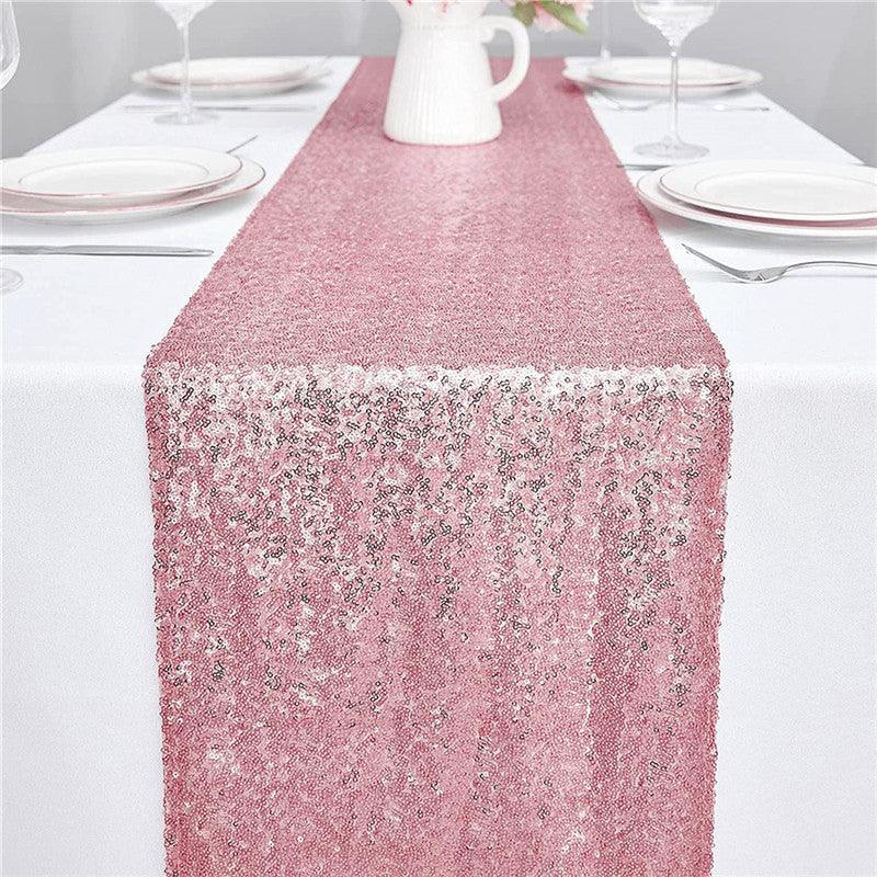 12x72 Inch Sequin Table Runner Glitter Table Runner for Party, Wedding, Bridal Baby Shower, Event Decorations - Lasercutwraps Shop