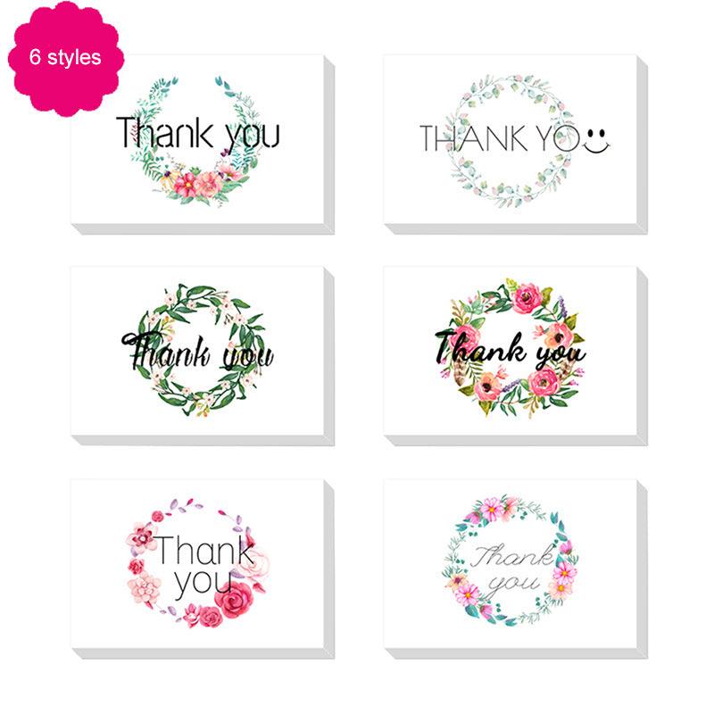 Thank You Cards With Envelopes 48 Bulk - Floral Thank You Cards 6 Design 4 X 6 Inch for Wedding - Lasercutwraps Shop