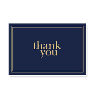 50 Bulk Thank You Cards - Thank You cards, Navy Blue gold - Blank Note Cards with Envelopes - Lasercutwraps Shop