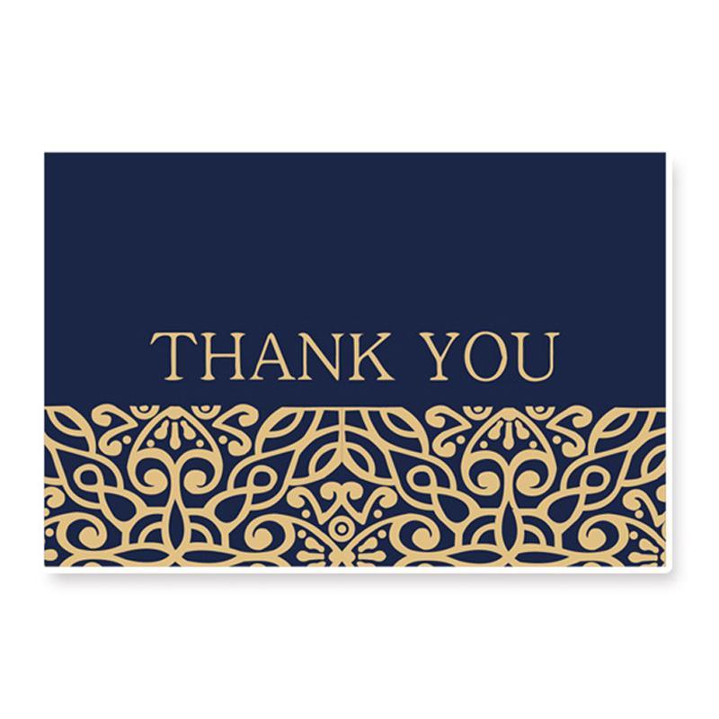 50 Gold Foil Thank You Cards Bulk -- Blank Note Cards with Envelopes - Lasercutwraps Shop