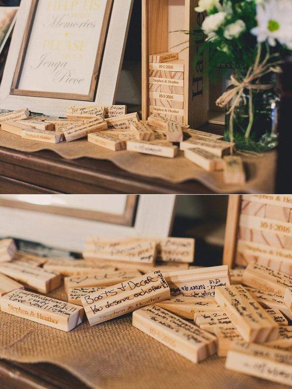 Wedding Jenga Guest book, Build A Memory Block Wedding Guest Book Alternative, Unique Wedding Decorations - Lasercutwraps Shop