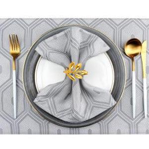 Set of 20 Leaf Napkin Rings Metal Gold Napkin Holder Table Napkin Rings for Dinning Table Parties Everyday - Lasercutwraps Shop