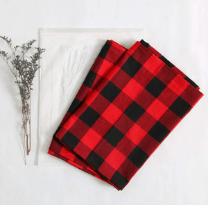 2pcs Christmas Table Runner Burlap & Cotton Black Red Plaid Reversible Buffalo Check Table Runner for Christmas Holiday Birthday Party Table Home Decoration - Lasercutwraps Shop