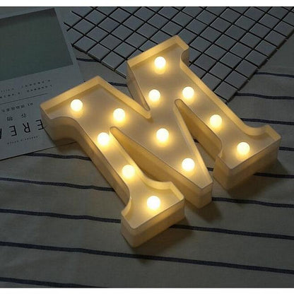 LED Letter Lights Sign 26 Letters Alphabet Light Up Letters Sign for Night Light Wedding Birthday Party Battery Powered - Lasercutwraps Shop