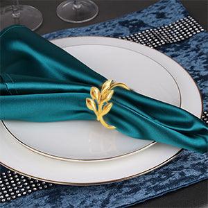 Set of 20 Leaf Napkin Rings Metal Gold Napkin Holder Table Napkin Rings for Dinning Table Parties Everyday - Lasercutwraps Shop