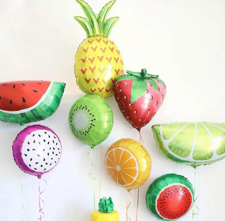 10pcs Fruit Foil Helium Balloon 18'' Watermelon Kiwi Strawberry Orange Pineapple Ball Summer Party Decoration Supplies - Lasercutwraps Shop