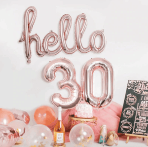 ROSE GOLD Hello 30 Balloon Set 16" - Lasercutwraps Shop