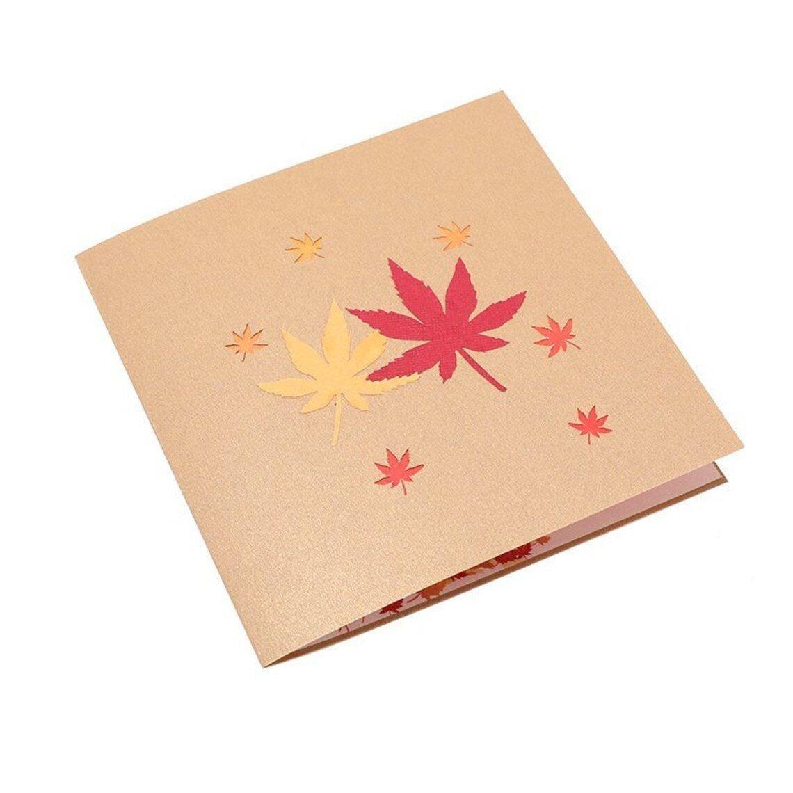 Autumnal Tree & Leaves Handmade 3D Pop-Up Card, thanks card, birthday card, christmas card - Lasercutwraps Shop