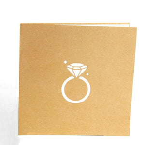 Diamond Engagement Ring 3D Pop-Up Congratulations Card - Lasercutwraps Shop