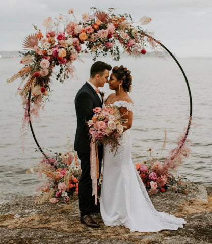 Wedding Arches for Ceremony Wedding Arch Circle Backdrop Stand Round Backdrop Stand Balloon Arch Stand Circle Balloon Arch Frame - Lasercutwraps Shop