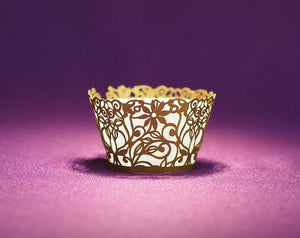 20 Mini size Spring Vines Laser Cut Cupcake Wrappers from Paper Orchid - Lasercutwraps Shop