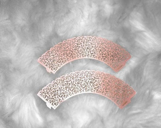 Cupcake Wrapper | Shimmer Lace Cupcake Wrapper | Wedding, Birthday, Shower | Cupcake Holder | Laser Cut Cupcake Wrapper - Lasercutwraps Shop