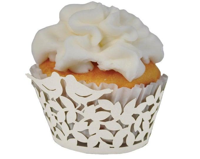 20 MINI Perfect Pair Laser Cut Cupcake Wrappers from Paper Orchid - Lasercutwraps Shop