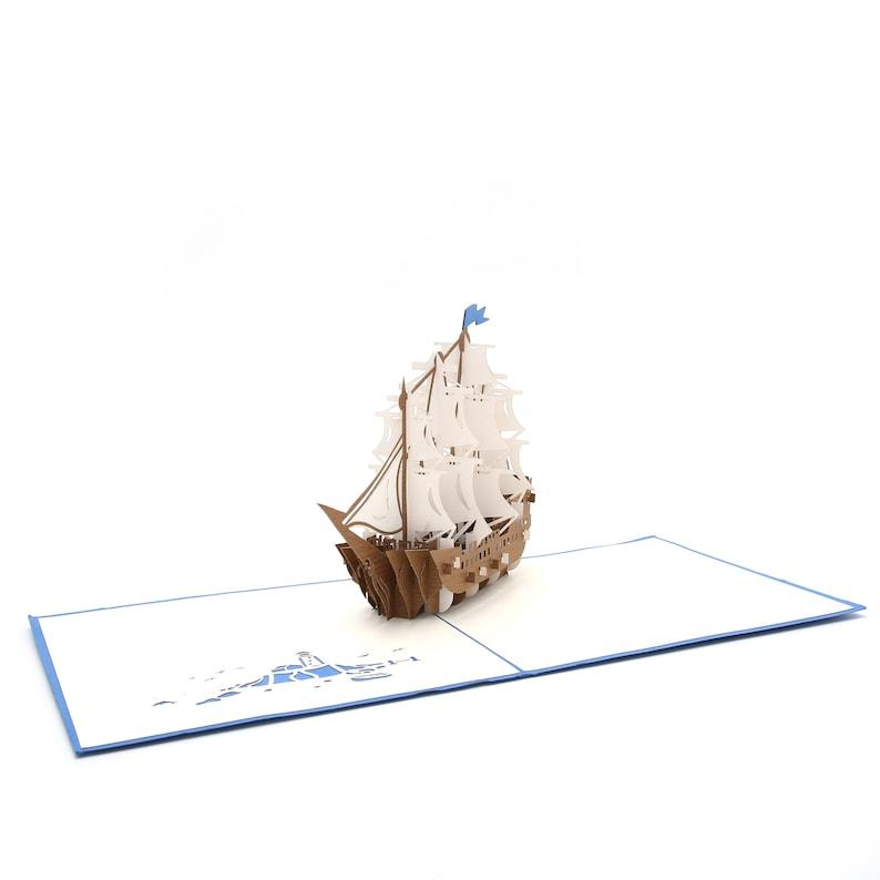 Set Sail Greeting Pop Up Card For All Occasions, Happy Birthday Card, Fathers Day Card, Retirement Card, Anniversary Card - Lasercutwraps Shop