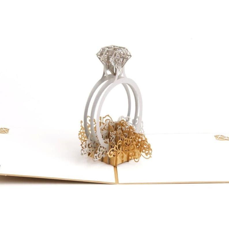 Diamond Engagement Ring 3D Pop-Up Congratulations Card - Lasercutwraps Shop