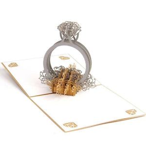 Diamond Engagement Ring 3D Pop-Up Congratulations Card - Lasercutwraps Shop