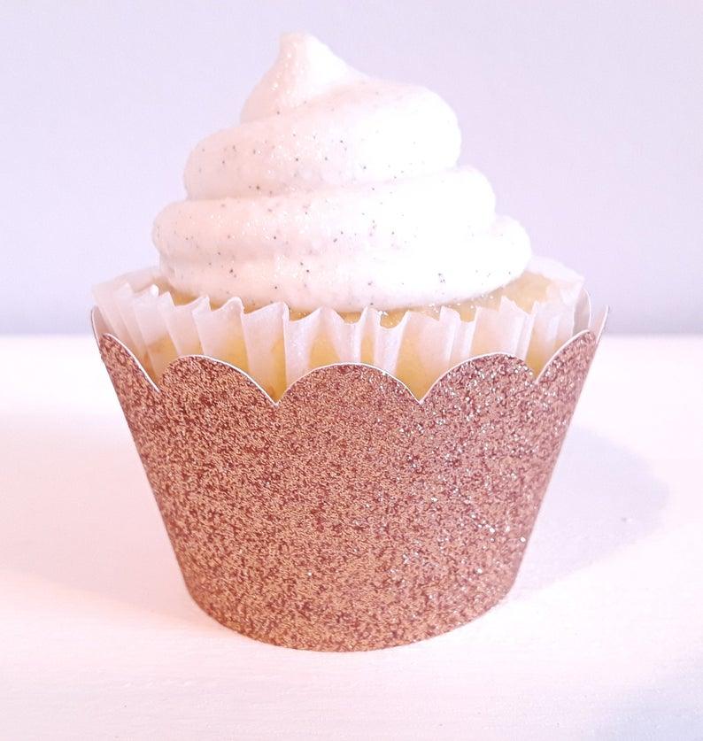 Cupcake Wrappers / Glitter Cupcake Wrappers - Lasercutwraps Shop