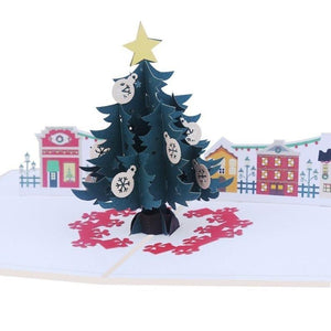 Town Square Christmas Tree 3D Pop Up Christmas Card - Lasercutwraps Shop
