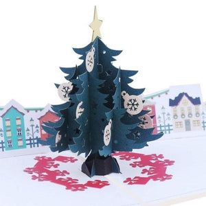 Town Square Christmas Tree 3D Pop Up Christmas Card - Lasercutwraps Shop