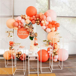 131pcs Matte Orange Balloon Garland Chain Arch Kit Cream Peach Kids Birthday Party Balloon - Lasercutwraps Shop