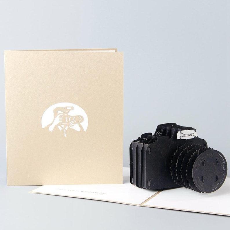Camera Pop-up Card, Unique 3D Gift Card,Birthday Card,Greeting Card for Kids - Lasercutwraps Shop