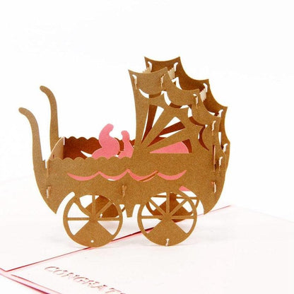 New Baby Card | Baby Girl Card | Laser Cut Card | Pop Up Card | New Born Baby Girl Card | New Baby Girl Car - Lasercutwraps Shop