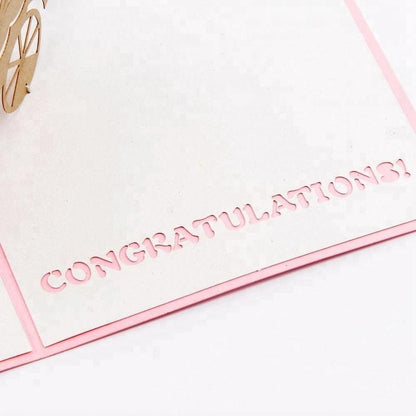 New Baby Card | Baby Girl Card | Laser Cut Card | Pop Up Card | New Born Baby Girl Card | New Baby Girl Car - Lasercutwraps Shop