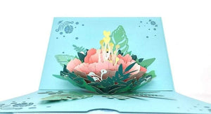Handmade 3D Pop Up Flower Peony Floral Greeting Card Birthday, Anniversary, Love, Thank You, Sympathy, Congratulations Christmas Thanksgiving - Lasercutwraps Shop