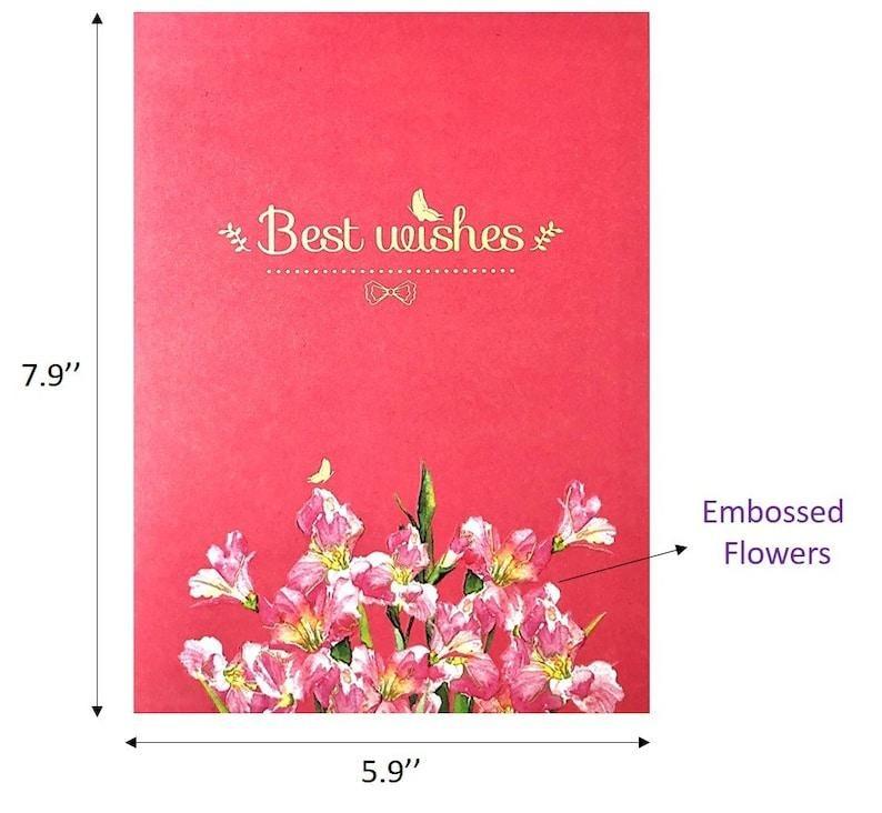 Handmade 3D Pop Up Greeting Card Gladiolus Flower Floral Bouquet - Lasercutwraps Shop