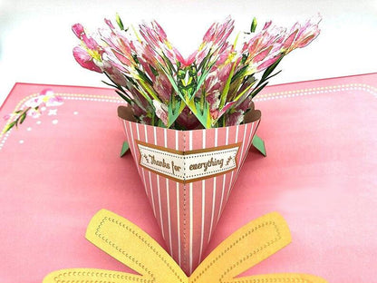 Handmade 3D Pop Up Greeting Card Gladiolus Flower Floral Bouquet - Lasercutwraps Shop