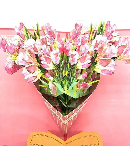 Handmade 3D Pop Up Greeting Card Gladiolus Flower Floral Bouquet - Lasercutwraps Shop