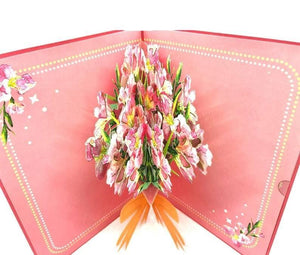 Handmade 3D Pop Up Greeting Card Gladiolus Flower Floral Bouquet - Lasercutwraps Shop