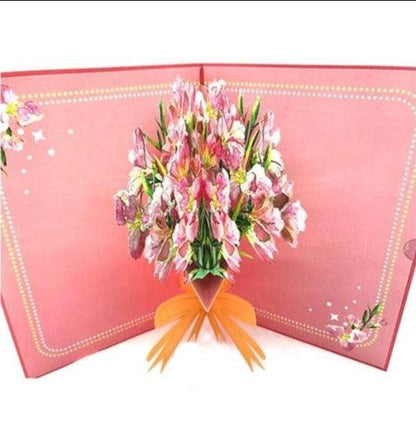 Handmade 3D Pop Up Greeting Card Gladiolus Flower Floral Bouquet - Lasercutwraps Shop