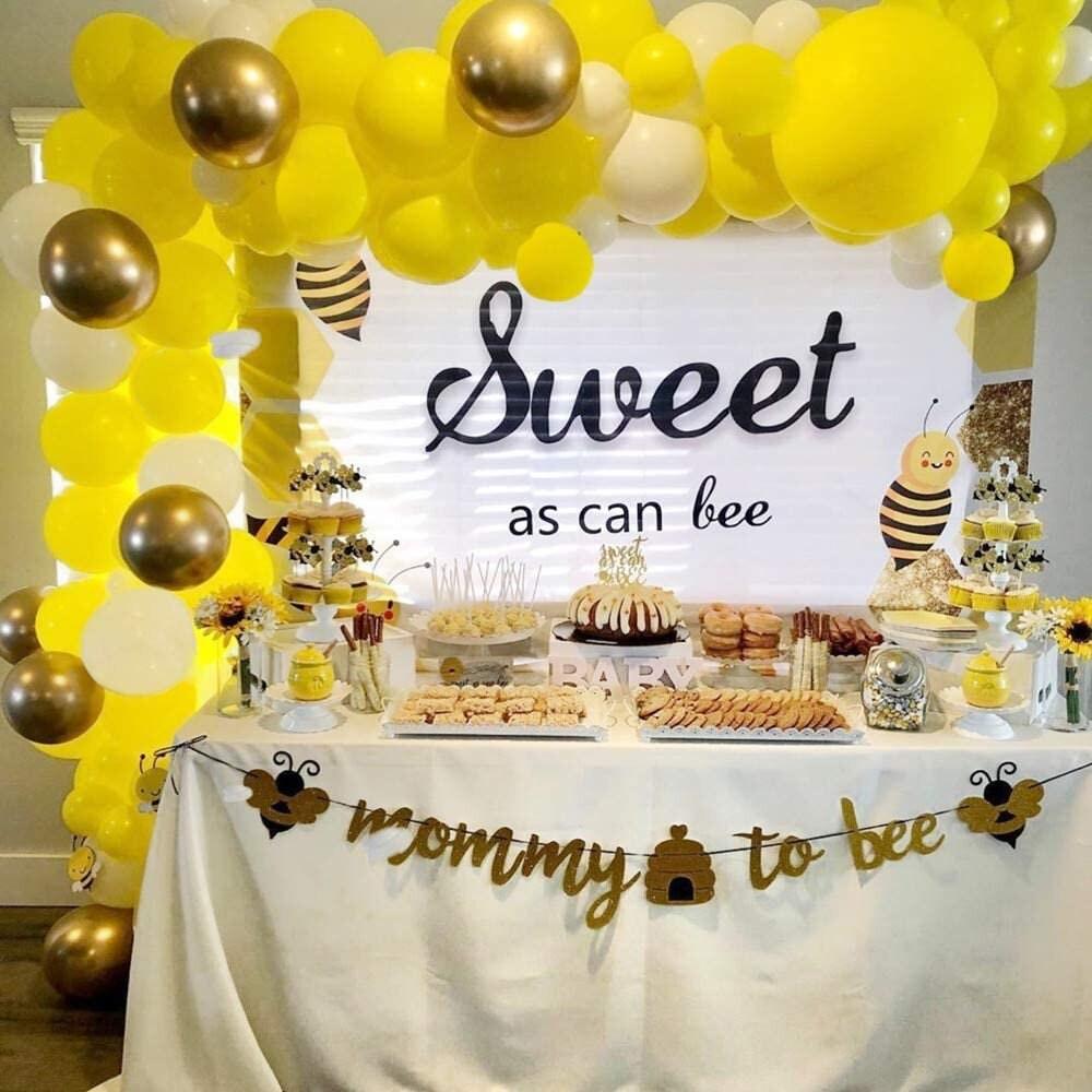 Yellow Balloons,116 Pieces Balloon Garland Arch Kit, Yellow White and Gold Balloons for Baby Shower Honeybee theme - Lasercutwraps Shop