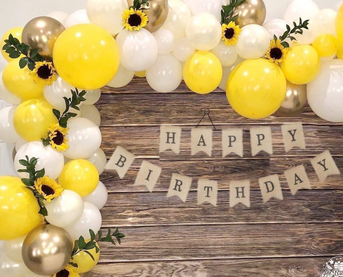 Yellow Balloons,116 Pieces Balloon Garland Arch Kit, Yellow White and Gold Balloons for Baby Shower Honeybee theme - Lasercutwraps Shop