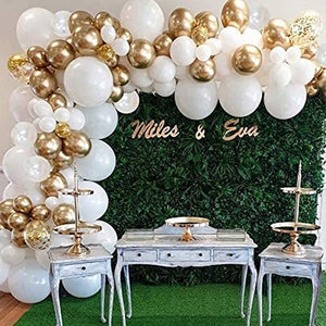 124 Pack White Balloon Arch Garland Kit White Gold and Gold Latex Balloons - Lasercutwraps Shop