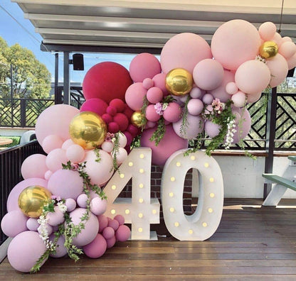 145Pcs pink balloons and macaron red Balloons, 18in12in5in Balloon Arch and Garland - Lasercutwraps Shop