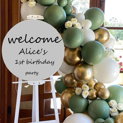 150pcs Olive Green Balloon Garland Arch Kit, Gold Confetti Balloons Sage Green Balloon and Gold Metallic Chrome Latex Balloons - Lasercutwraps Shop