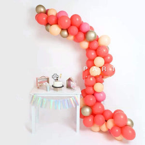 Coral Red Peach Blossom Gold Balloon Garland Arch Kit 115pcs Paste Coral Red Balloons, Matte Peach Blossom Latex Balloons - Lasercutwraps Shop