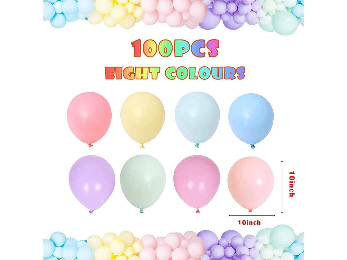 10 Inch Pastel Rainbow Balloon 100 Pack,Balloon for Happy Birthday Party, Candy Colored Balloon for Baby Shower, Kids, Adults, Children's - Lasercutwraps Shop