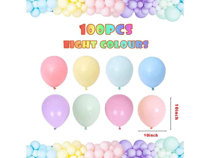 10 Inch Pastel Rainbow Balloon 100 Pack,Balloon for Happy Birthday Party, Candy Colored Balloon for Baby Shower, Kids, Adults, Children's - Lasercutwraps Shop