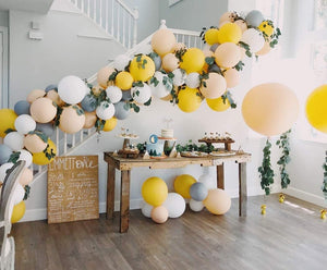 Blush Yellow Gray Balloon Garland Arch Kit for Fall Birthday Rustic Wedding Baby Shower Thanksgiving Bridal Shower party - Lasercutwraps Shop