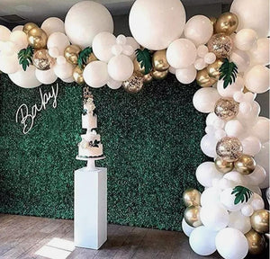 120PCS White Balloon Arch Garland Kit | Confetti And Gold Metallic Balloons | Baby Shower | Birthday Party | Background Decoration. - Lasercutwraps Shop