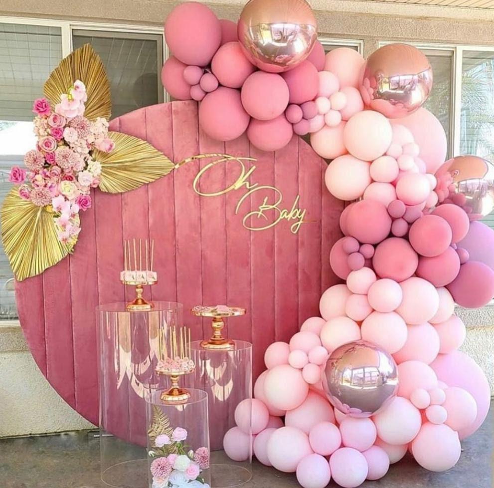119pcs Peach Pink Balloon Arch Garland Kit Rose Gold Chrome Latex ,Wedding Party Decor, birthday party, Bridal Shower, babyShower. - Lasercutwraps Shop