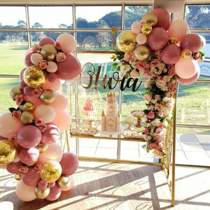 107Pcs Pink Balloon Arch Garland | Blush Gold Confetti | Gold Latex Balloons | Party Balloons for Baby Shower Wedding Birthday Party - Lasercutwraps Shop