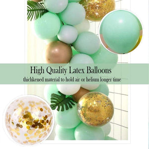 Mint Green Balloons Gold Confetti Metallic Balloons Balloon Arch Kit and Happy Birthday Banner - Lasercutwraps Shop